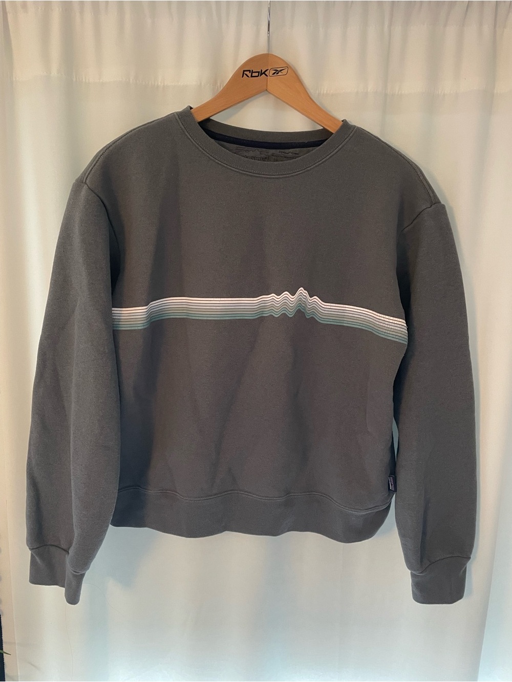 Patagonia ridge rise stripe uprisal crew sweatshirt women’s M medium gray mounta